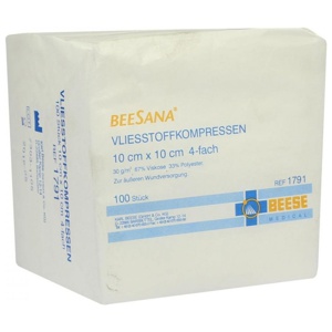 Vlieskompressen 10x10 cm unsteril 4fach 30g Produktbild