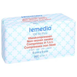 Vlieskompressen 5x5 cm unsteril 4fach, 100 St Kompressen Produktbild