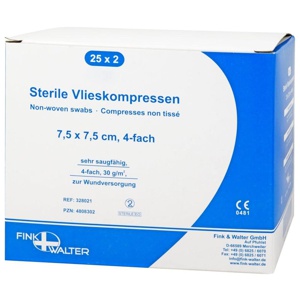VLIESKOMPRESSEN steril 7,5x7,5 cm 4fach Produktbild