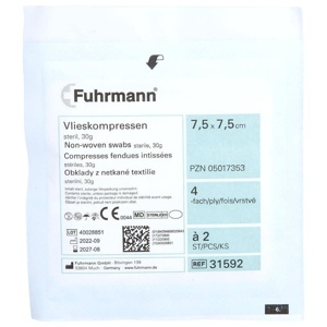 VLIESKOMPRESSEN steril 7,5x7,5 cm 4fach Produktbild