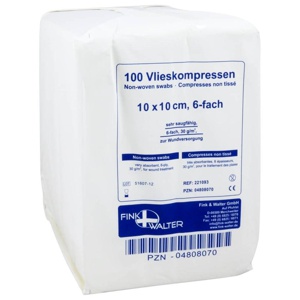 VLIESKOMPRESSEN unsteril 10x10 cm 6fach Produktbild