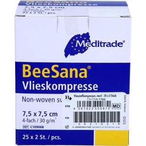 VLIESSTOFF-KOMPRESSEN steril 7,5x7,5 cm 4fach Produktbild
