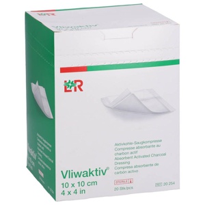 VLIWAKTIV Aktivkohle-Saugkomp.steril 10x10 cm Produktbild