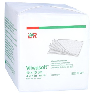 VLIWASOFT Vlieskompressen unsteril 10x10 cm 4l. Produktbild