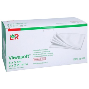 Vliwasoft Vlieskompressen steril 5x5 cm 6l. 50x2 Stück Produktbild