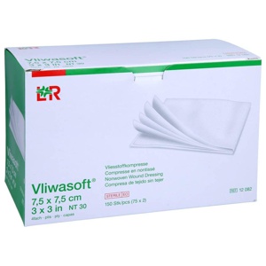 VLIWASOFT Vlieskompressen steril 7,5x7,5 cm 4l. Produktbild