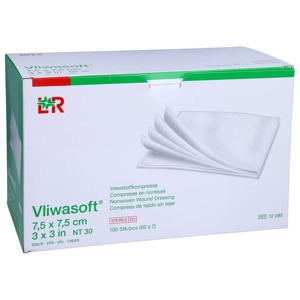 VLIWASOFT Vlieskompressen steril 7,5x7,5 cm 6l. Produktbild