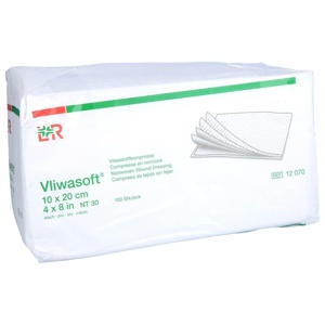 VLIWASOFT Vlieskompressen unsteril 10x20 cm 4l. Produktbild