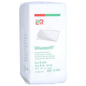 VLIWASOFT Vlieskompressen unsteril 5x5 cm 4l. Produktbild
