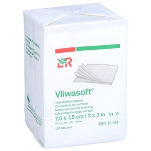VLIWASOFT Vlieskompressen unsteril 7,5x7,5 cm 4l. Produktbild