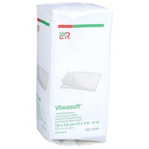 VLIWASOFT Vlieskompressen unsteril 7,5x7,5 cm 6l. Produktbild