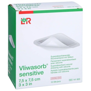 Vliwasorb Sensit 7.5x7.5 10 St Verband Produktbild