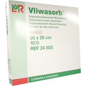 Vliwasorb superabsorb.Saugkomp.steril 20x20 cm Produktbild