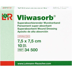 VLIWASORB superabsorb.Saugkomp.steril 7,5x7,5 cm Produktbild