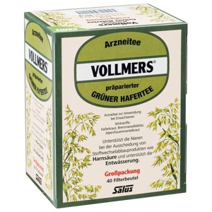 VOLLMERS präparierter grüner Hafertee Filterbeutel Produktbild