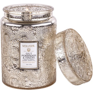 Voluspa Gilt Pomander & Hinoki Large Glass Jar Candle 453 g produktbillede