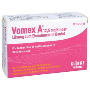 VOMEX A 12,5 mg Kinder Lsg.z.Einnehmen im Beutel Produktbild