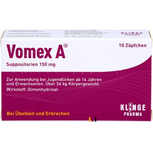 VOMEX A 150 mg Suppositorien Produktbild
