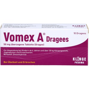 Vomex A Dragees - Bei Übelkeit und Erbrechen 10 St Überzogene Tabletten Produktbild
