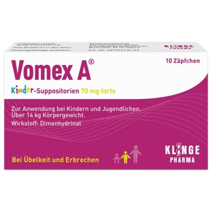 Vomex A Kinder-Suppositorien 70 mg forte, 10 St Produktbild