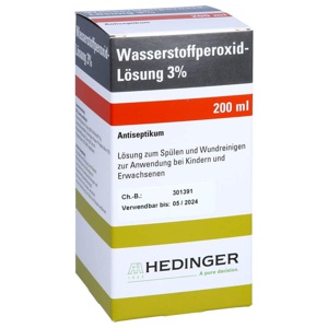 Wasserstoffperoxid-lösung 3% Standardzulassung 200 ml Lösung Produktbild