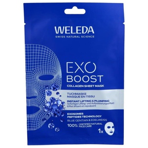 WELEDA Exo Boost Collagen Tuchmaske blauer Enzian Produktbild