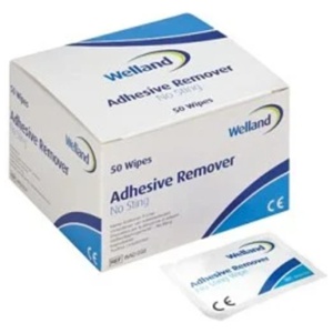 Welland Adhesive Remover häftborttagningsmedel No sting, våtservetter häftborttagningsmedel No sting, våtservetter Servett, häftborttagning 50 styck produkt bild