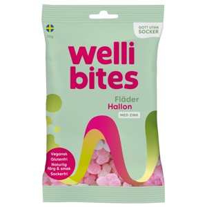 Wellibites Fläder & Hallon, 70 g produkt bild