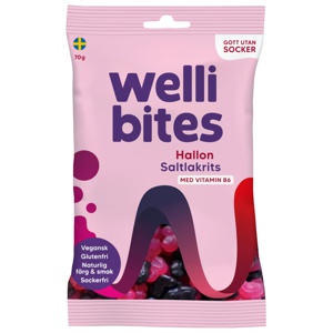Wellibites Hallon & Saltlakrits, 70 g produkt bild