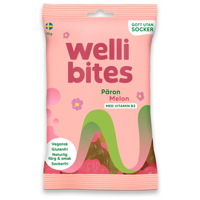 Wellibites Päron & Melon, 70 g