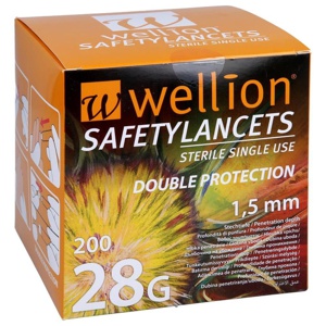 WELLION Safetylancets 28 G Sicherheitseinmallanz. Produktbild
