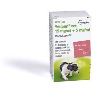 Welpan vet., oral suspension 5 mg/ml+15 mg/ml, 50 ml produkt bild