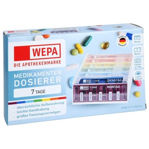 WEPA MEDIKAMENTENDOSIERER 7 Tage Wochenmagazin Regenbogen UV-Schutz+ 1 St Produktbild
