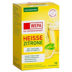 WEPA heiße Zitrone+Vit.C+Calcium zuckerfrei Pulver Produktbild