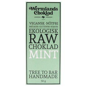 WermlandsChoklad Rawchoklad EKO, 50 g, Mint produkt bild