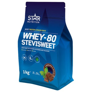 Whey-80 SteviSweet Vassleprotein 1 kg produkt bild