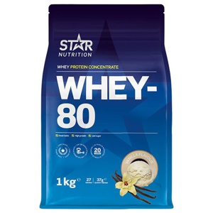 Whey-80 Vassleprotein 1 kg produkt bild