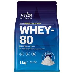 Whey-80 Vassleprotein 1 kg - Natural (unflavoured) produkt bild