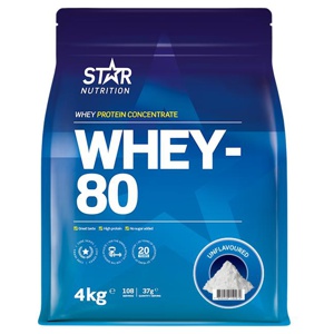 Whey-80 Vassleprotein 4 kg - Naturell produkt bild