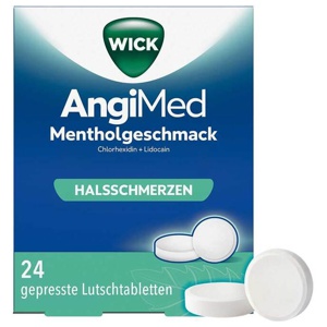 WICK Angimed Mentholgeschmack 5 mg / 1 mg Lutschtab., 24 St Lutschtabletten Produktbild