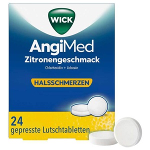WICK Angimed Zitronengeschmack 5 mg / 1 mg Lut.-Tab., 24 St Lutschtabletten Produktbild