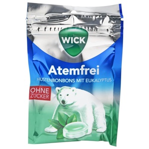 WICK Atemfrei Eukalyptus Bonbons o.Zucker Beutel Produktbild