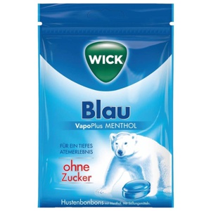 WICK BLAU Menthol Bonbons o.Zucker Beutel Produktbild