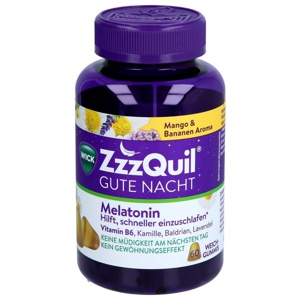 WICK ZzzQuil GUTE NACHT Melatonin Mango- & Bananengeschmack 60 St Produktbild