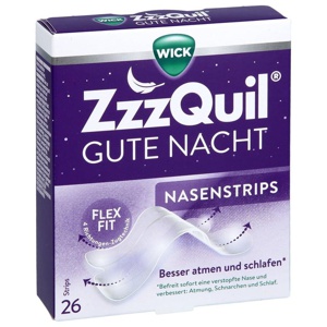 WICK ZzzQuil GUTE NACHT NASENSTRIPS 26 St Pflaster Produktbild