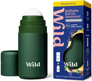 Wild Antiperspirant Roll-On Forest Green Case Thunderstorm 51 ml produkt bild