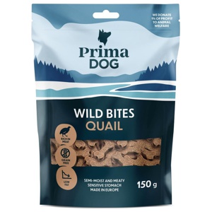 PrimaDog Wild Bites Soft Snack - Vaktel & hagtorn (150 g) produkt bild