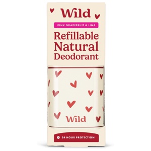 Wild Deo Heart Case Pink Grapefruit & Lime Startpakke, Hvit, 40 g produktbilde