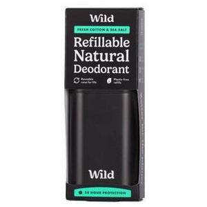Wild Refillable Natural Deodorant Fresh Cotton & Sea Salt Black Case - 1 stk. produktbillede