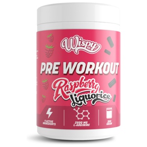 Wispy Pre Workout Raspberry Liquorice - 350 g. produktbillede